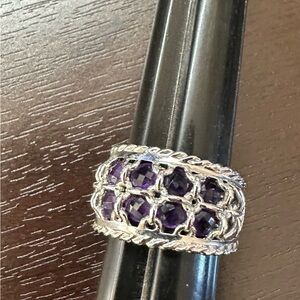 .925 Sterling Silver Amethyst Ring